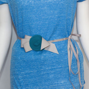 J. Crew Blue Flower Ribbon Belt